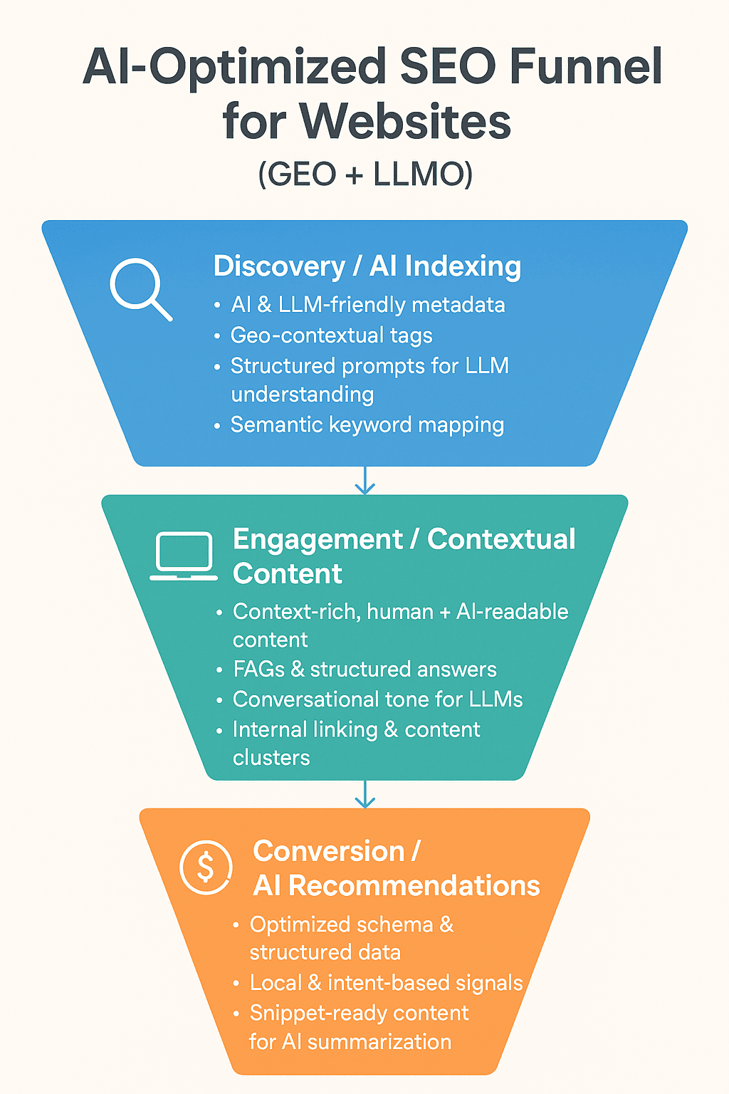 AI optimized SEO funnel for LLM